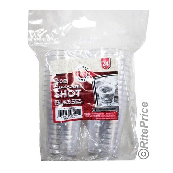 48 PCS Clear Shot Glasses 2oz Plastic Disposable Cups Wine Party Catering Bar - Picture 3 of 10